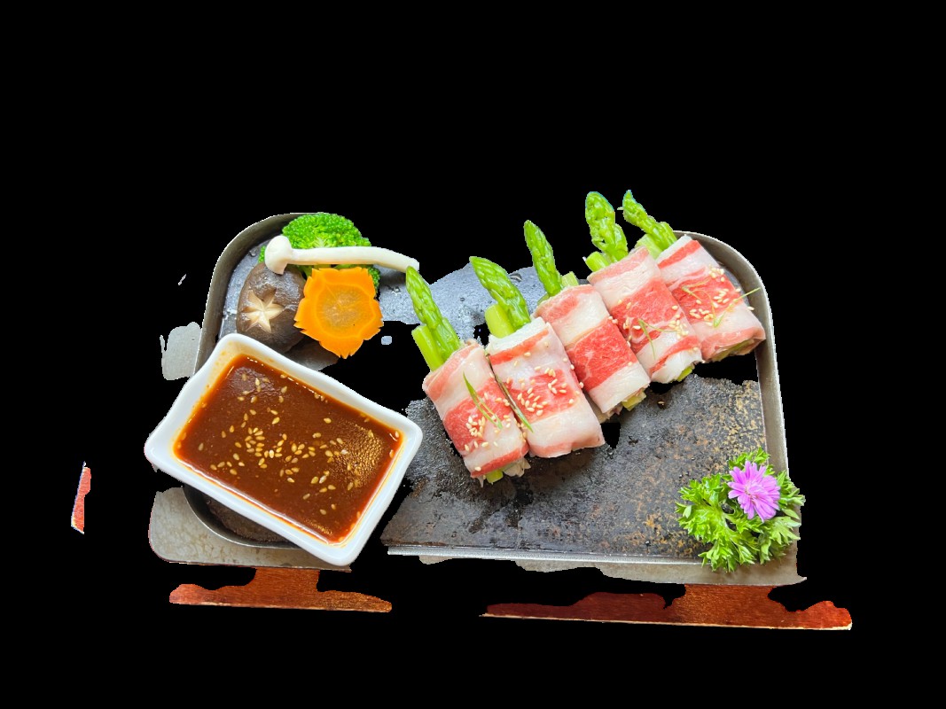 D79 : ba chỉ bò cuộn măng tây SUSHI MIXED 30-SET A